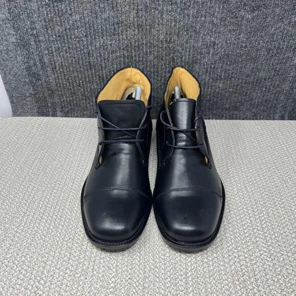 Hitchcock Chukka Ankle Boots Cap Toe Black Leather Wide Shoes Mens 9 main image 7